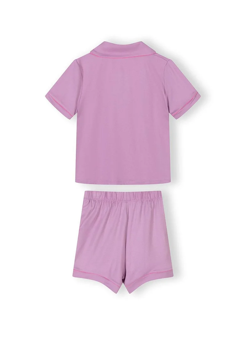 MINOTI Girls short sleeve pyjama set pink lilac